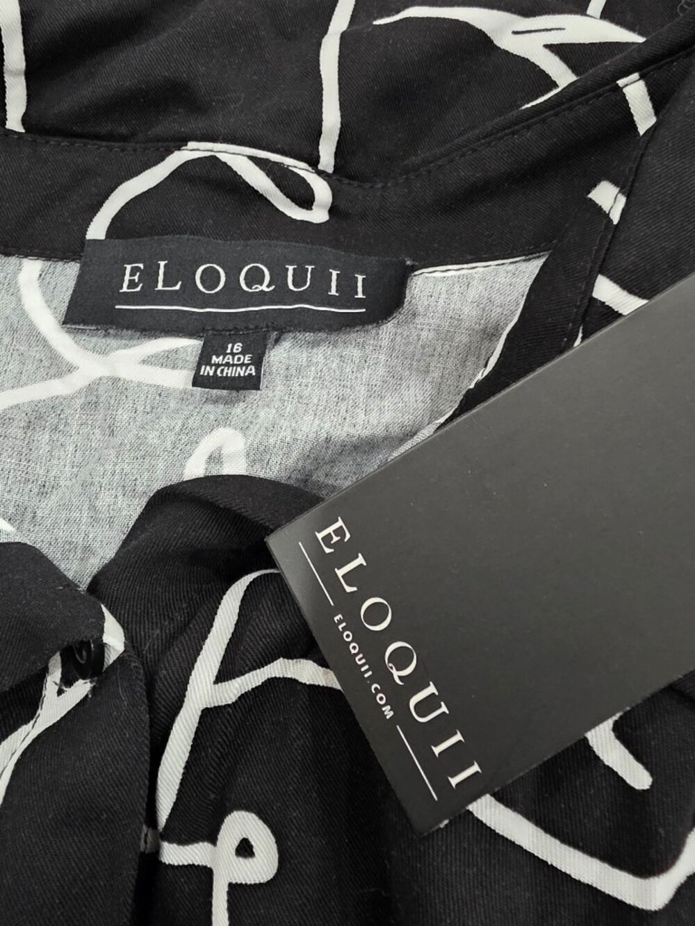 ELOQUII 2 Piece Pant Set NWT Abstract Face Line Art Wide Leg Plus Size 16 - Picture 15 of 16